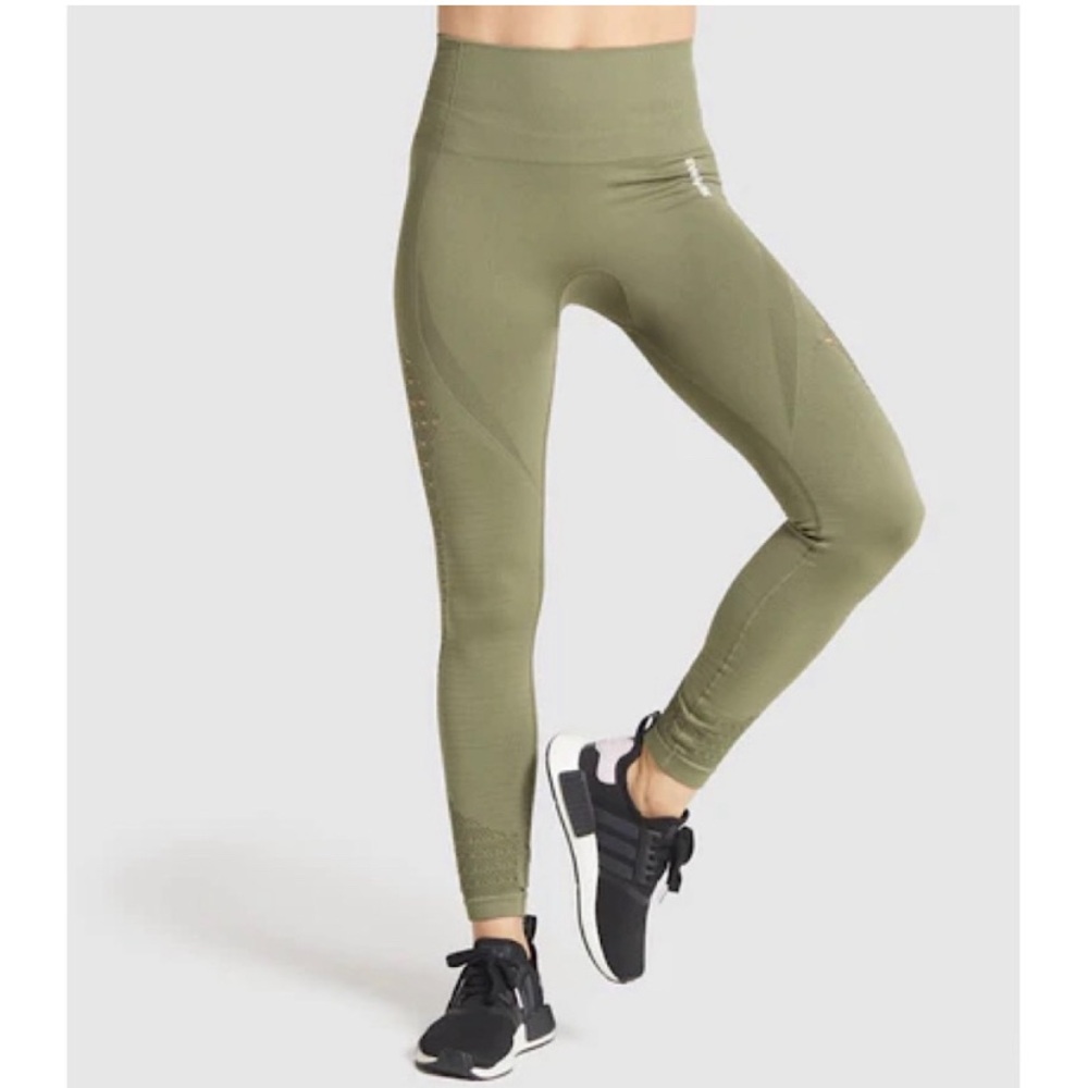 Gymshark Seamless Energy+ Leggings Olive Green